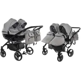Junama Basic Duo 06 Grey Mist Dvīņu rati 2in1