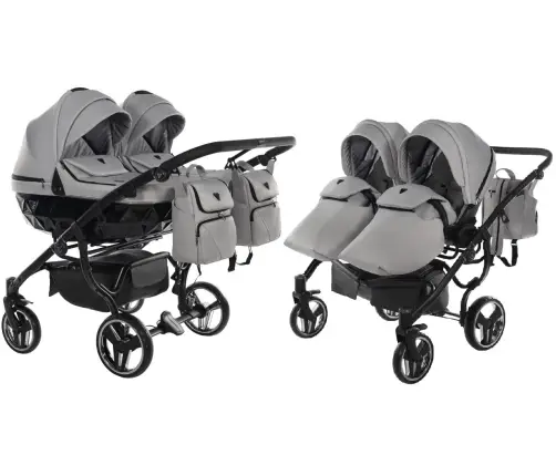 Junama Basic Duo 06 Grey Mist Dvīņu rati 2in1