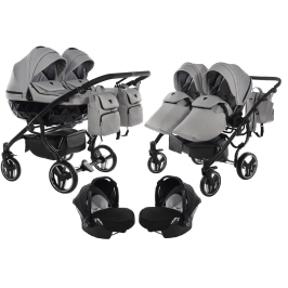 Junama Basic Duo 06 Grey Mist Dvīņu rati 3in1