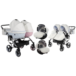 Junama Candy Duo Pink / Blue Dvīņu rati 3in1