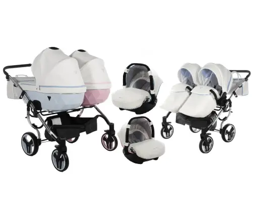 Junama Candy Duo Pink / Blue Dvīņu rati 3in1