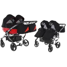 Junama Diamond S-Line Duo 01 Red Dvīņu rati 2in1