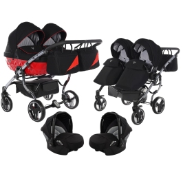 Junama Diamond S-Line Duo 01 Red Dvīņu rati 3in1