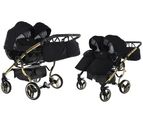 Junama Diamond S-Line Duo 02 Black Gold Dvīņu rati 2in1