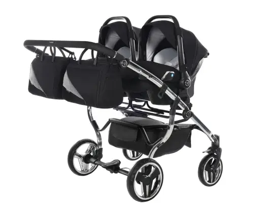 Junama Diamond S-Line Duo 03 Black Grey Dvīņu rati 3in1