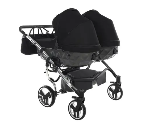 Junama Diamond S-Line Duo 03 Black Grey Dvīņu rati 3in1