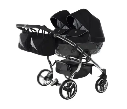 Junama Diamond S-Line Duo 03 Black Grey Dvīņu rati 3in1