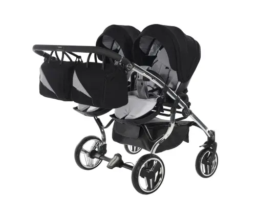 Junama Diamond S-Line Duo 03 Black Grey Dvīņu rati 3in1