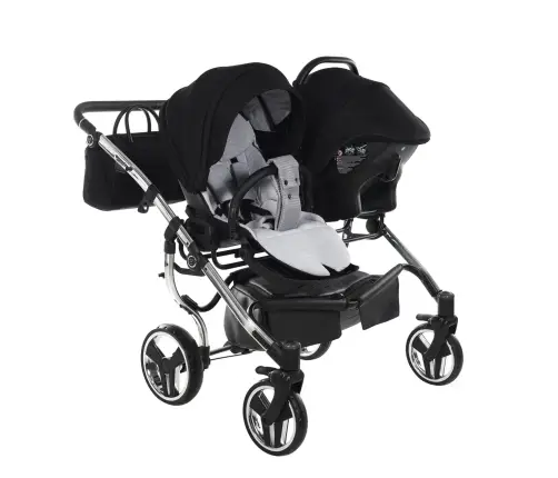 Junama Diamond S-Line Duo 03 Black Grey Dvīņu rati 3in1