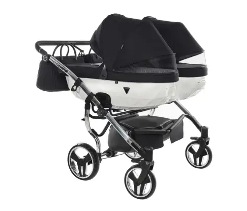Junama Diamond S-Line Duo 04 White Black Dvīņu rati 2in1