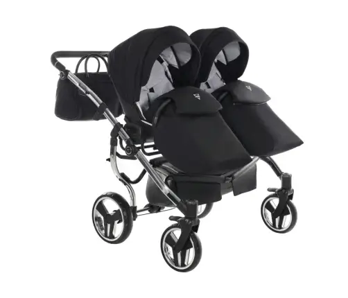 Junama Diamond S-Line Duo 04 White Black Dvīņu rati 2in1