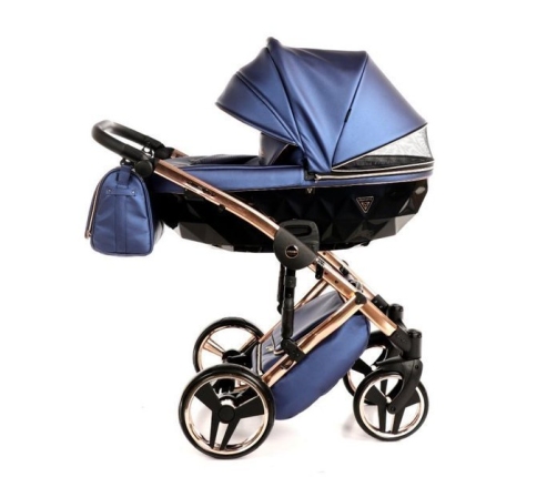 Junama Fluo Line Col.01 Navy rose gold Bērnu rati 2in1