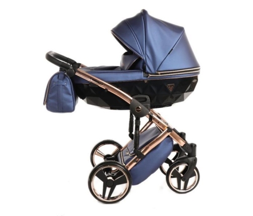 Junama Fluo Line Col.01 Navy rose gold Bērnu rati 3in1