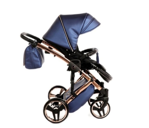Junama Fluo Line Col.01 Navy rose gold Bērnu rati 3in1