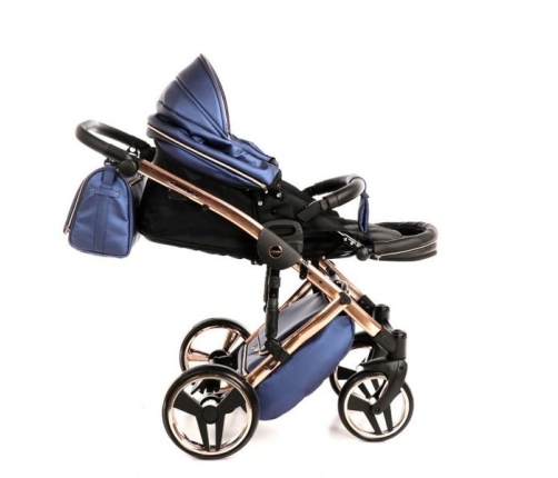Junama Fluo Line Col.01 Navy rose gold Bērnu rati 3in1