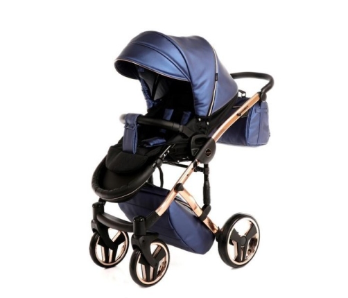 Junama Fluo Line Col.01 Navy rose gold Bērnu rati 3in1