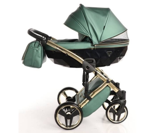 Junama Fluo Line Col.02 Green gold Bērnu rati 2in1
