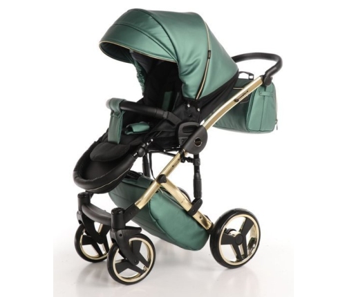 Junama Fluo Line Col.02 Green gold Bērnu rati 2in1
