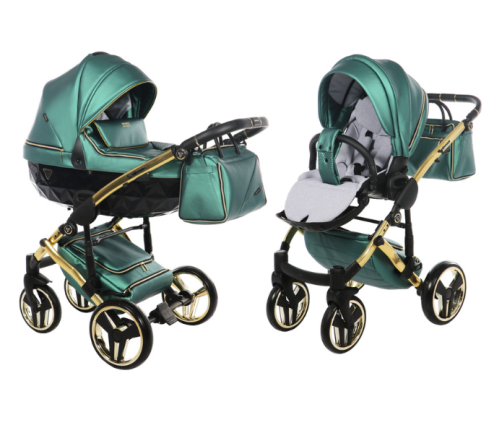 Junama Fluo Line Col.02 Green gold Bērnu rati 2in1
