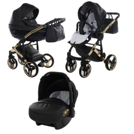Junama Fluo Line Col.04 Black gold Bērnu rati 3in1