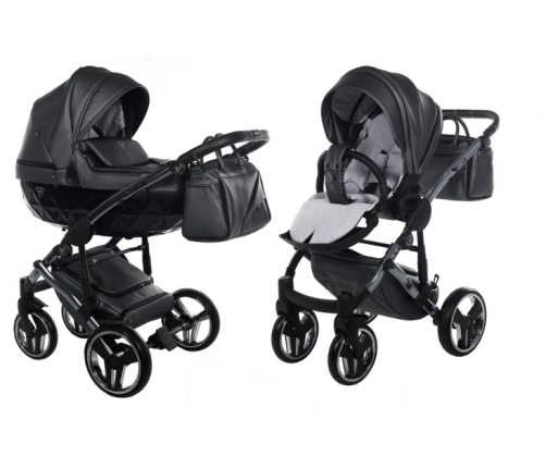 Junama Fluo Line Col.05 Anthracite Bērnu rati 2in1