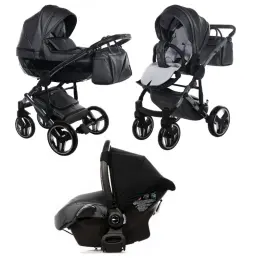 Junama Fluo Line Col.05 Anthracite Bērnu rati 3in1