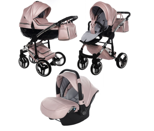 Junama Fluo Line Col.06 Pink Bērnu rati 3in1