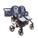 Junama Fluo Line Duo 01 Navy Blue Rose Gold Dvīņu rati 2in1