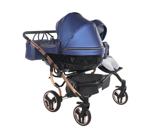 Junama Fluo Line Duo 01 Navy Blue Rose Gold Dvīņu rati 3in1