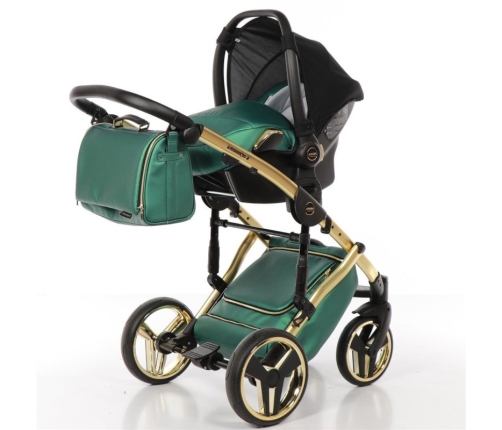 Junama Fluo Line Duo 02 Green Gold Dvīņu rati 2in1