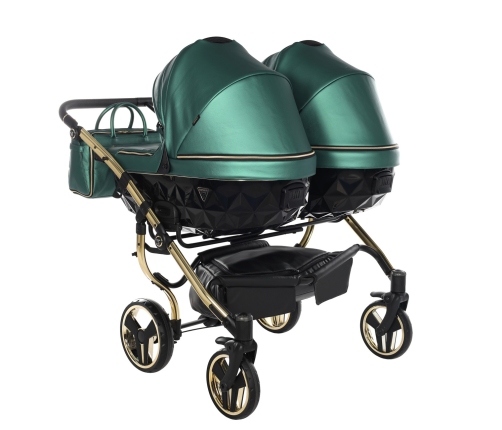 Junama Fluo Line Duo 02 Green Gold Dvīņu rati 2in1