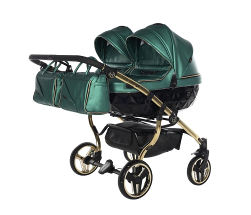 Junama Fluo Line Duo 02 Green Gold Dvīņu rati 2in1