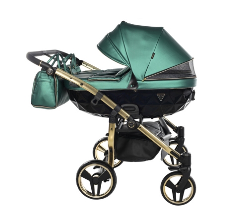 Junama Fluo Line Duo 02 Green Gold Dvīņu rati 2in1
