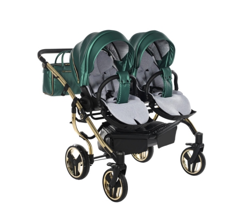 Junama Fluo Line Duo 02 Green Gold Dvīņu rati 2in1