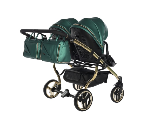 Junama Fluo Line Duo 02 Green Gold Dvīņu rati 2in1