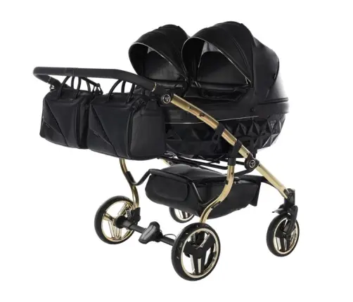 Junama Fluo Line Duo 04 Black Gold Dvīņu rati 2in1