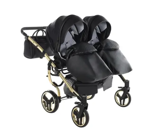 Junama Fluo Line Duo 04 Black Gold Dvīņu rati 2in1