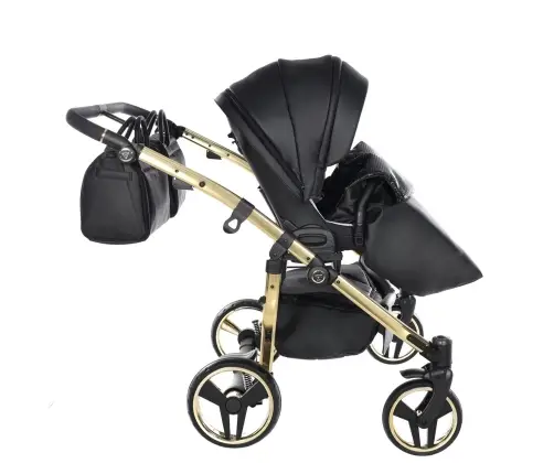 Junama Fluo Line Duo 04 Black Gold Dvīņu rati 2in1