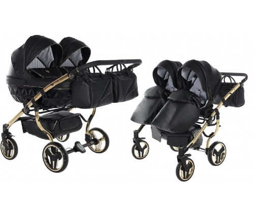 Junama Fluo Line Duo 04 Black Gold Dvīņu rati 2in1