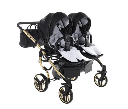 Junama Fluo Line Duo 04 Black Gold Dvīņu rati 3in1