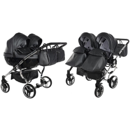 Junama Fluo Line Duo 05 Anthracite Dvīņu rati 2in1