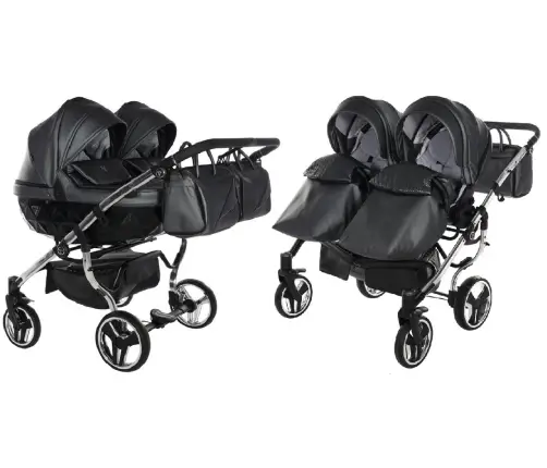 Junama Fluo Line Duo 05 Anthracite Коляска для двойняшек 2in1 Junama Fluo Line Duo 05 Anthracite Коляска для двойняшек 2in1
