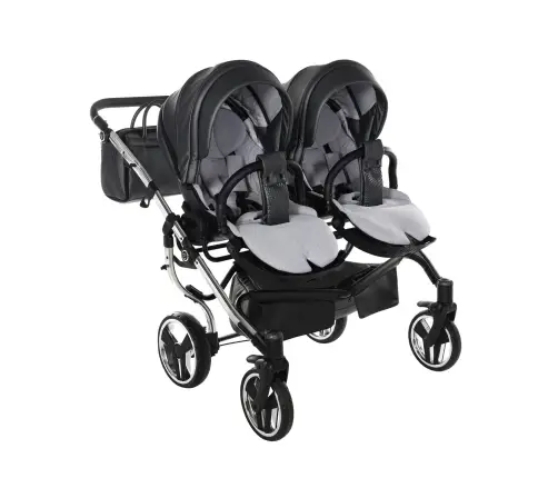 Junama Fluo Line Duo 05 Anthracite Dvīņu rati 3in1