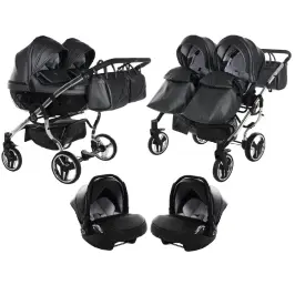 Junama Fluo Line Duo 05 Anthracite Dvīņu rati 3in1