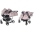 Junama Fluo Line Duo 06 Pink Silver Dvīņu rati 2in1