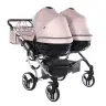 Junama Fluo Line Duo 06 Pink Silver Dvīņu rati 3in1
