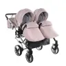 Junama Fluo Line Duo 06 Pink Silver Dvīņu rati 3in1