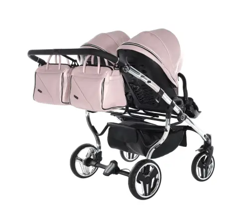 Junama Fluo Line Duo 06 Pink Silver Dvīņu rati 3in1