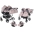 Junama Fluo Line Duo 06 Pink Silver Dvīņu rati 3in1