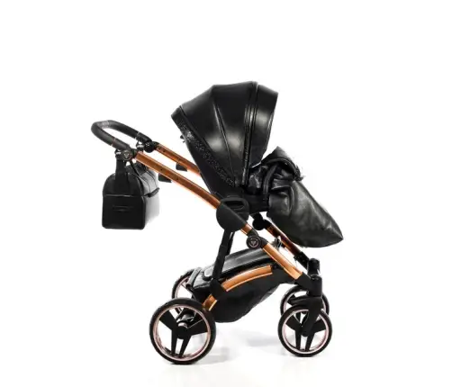 Junama Glitter 01 Black Bērnu rati 3in1
